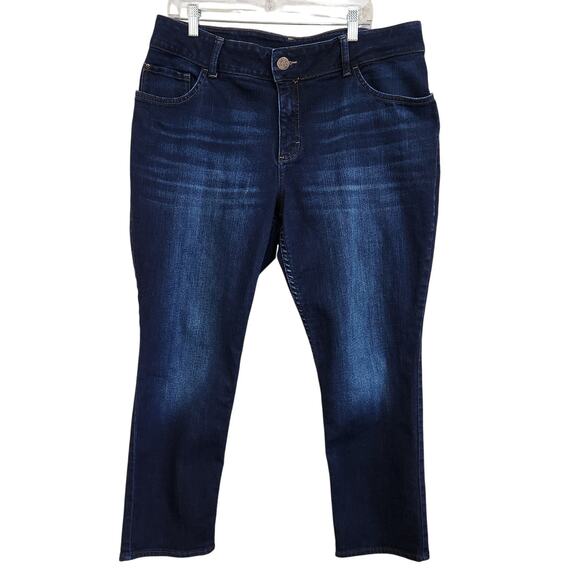 Lee Straight Leg Jeans Regular Fit Mid Rise Dark Wash Denim Nightshade Size 18W - Picture 1 of 7